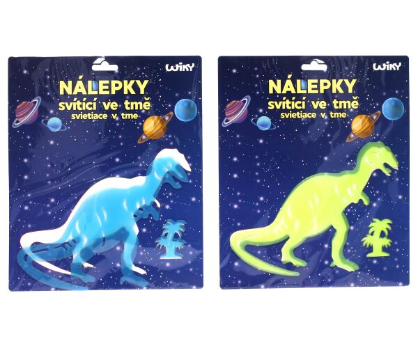 Nálepky 25,5x31 cm svítící ve tmě Dinosauři