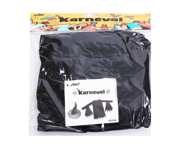 Set karneval - čarodějnice (šaty, klobouk) černá