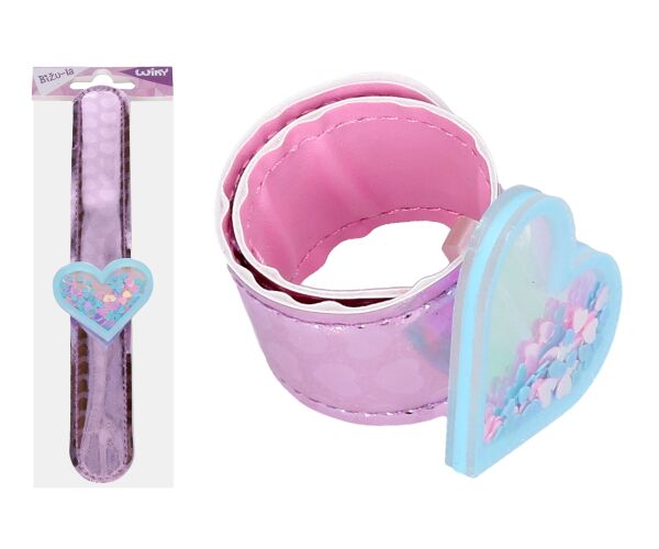 Náramek s ozdobou a glitrem 21,5 cm