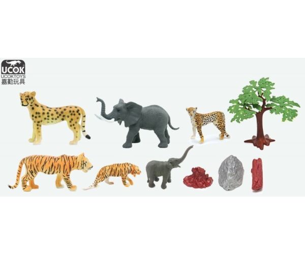 Zvířátka figurky divoká zvěř 6 ks set 10 cm