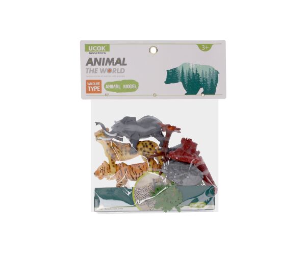 Zvířátka figurky divoká zvěř 6 ks set 10 cm