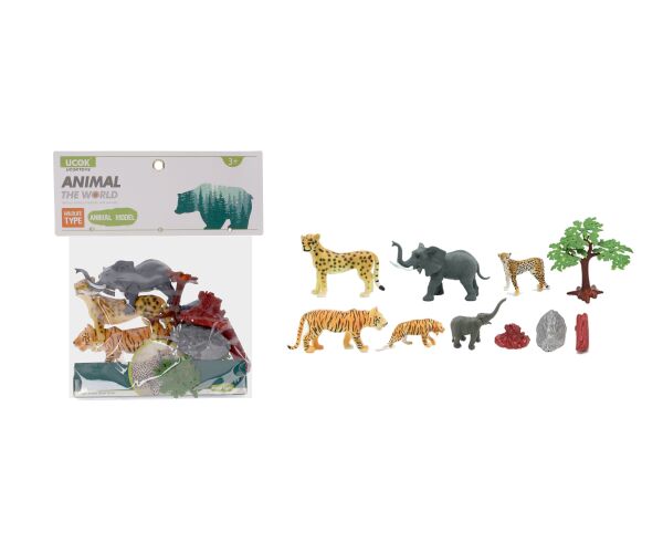 Zvířátka figurky divoká zvěř 6 ks set 10 cm