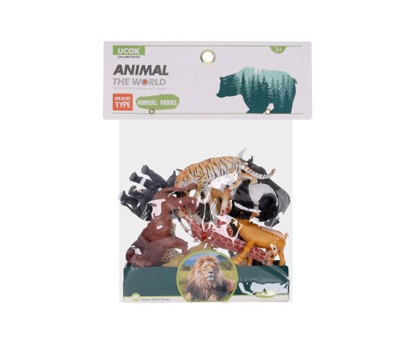Zvířátka figurky divoká zvěř 12 ks set 10 cm