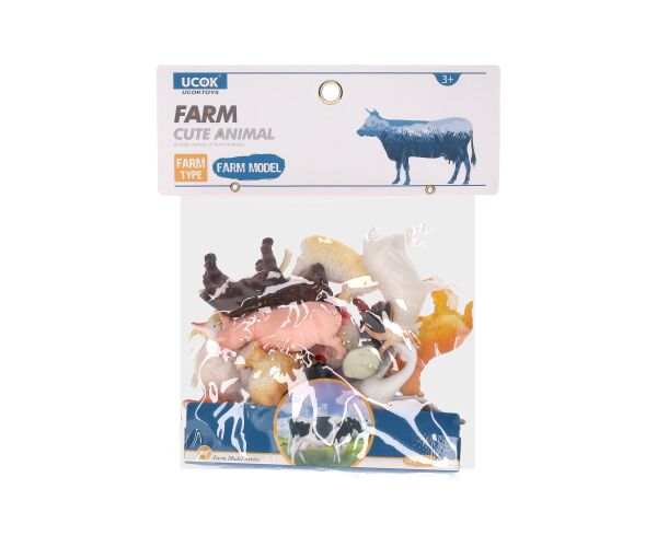 Zvířátka figurky farma 12 ks set 10 cm