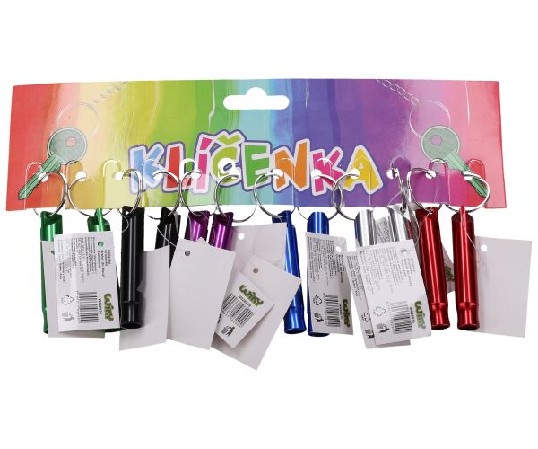 Klíčenka barevná píšťalka 6 cm