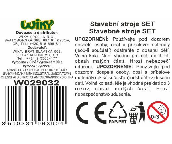 Auto stavební stroj 12 cm 3ks