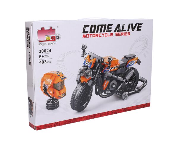 Stavebnice motorka s helmou 17 cm