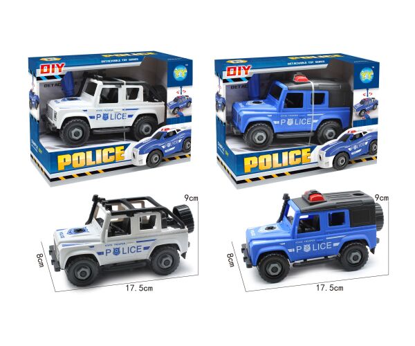 Auto džíp policie šroubovací 17,5 cm