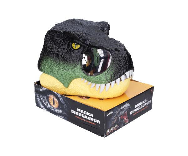 Maska na hlavu dinosaurus s efekty 28x22x21,5 cm - český obal