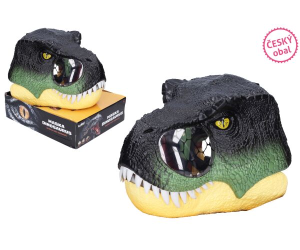 Maska na hlavu dinosaurus s efekty 28x22x21,5 cm - český obal