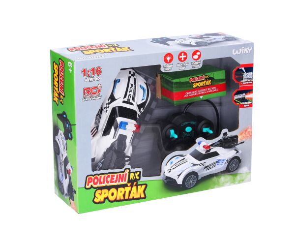 Auto policejní svítící s kouřovými efekty RC na dálkové ovládání 18 cm - český obal