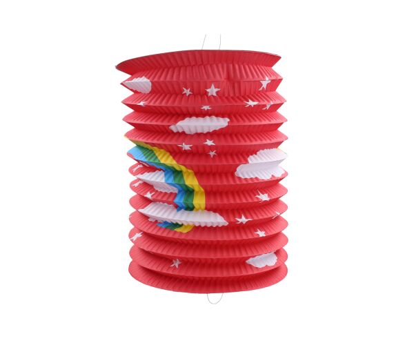 Lampion válec 15 cm Duha