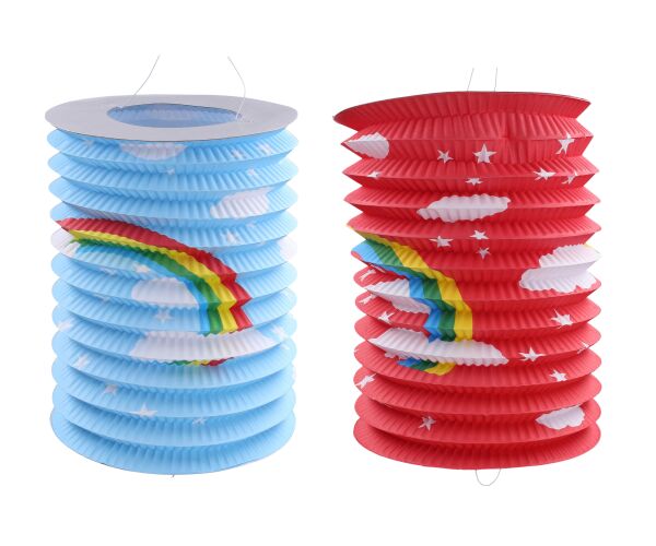Lampion válec 15 cm Duha