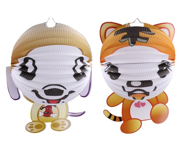 Lampion koule 25 cm s tělem Kočka/Pes