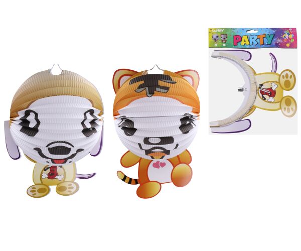 Lampion koule 25 cm s tělem Kočka/Pes