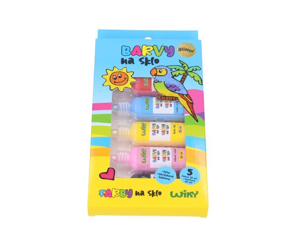 Barvy na sklo glitter 5+1 22ml