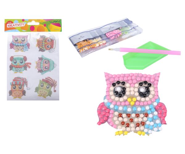 Kreativní set diamond nálepky Sovy