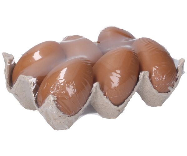 Vajíčko dekorační plastové hnědé 6 cm, 6ks