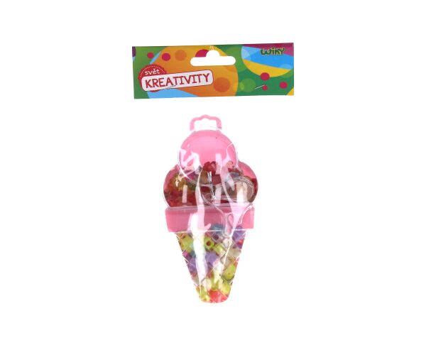 Korálky set 35g s provázkem - zmrzlina