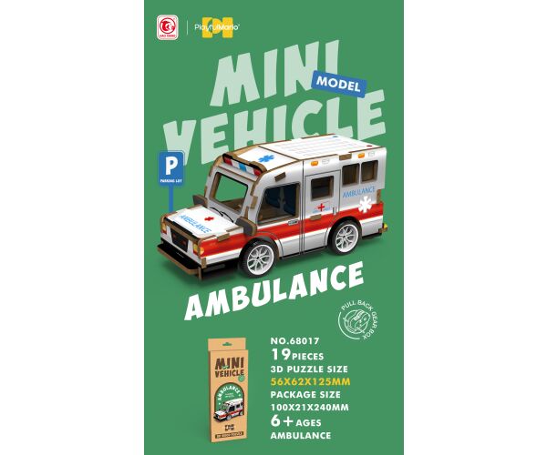 3D puzzle dřevěné - Sanitka 13 cm