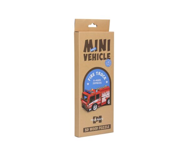 3D puzzle dřevěné - Hasičské auto 12 cm