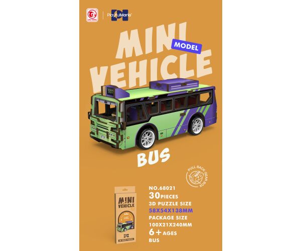3D puzzle dřevěné - Autobus 14 cm