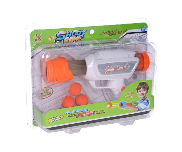 Puška pumpovací s pěnovými míčky 23 cm