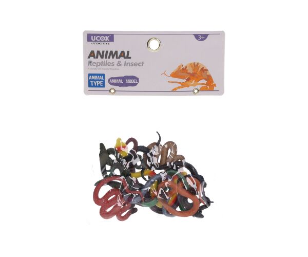 Zvířátka figurky hadi set 12ks 10 cm