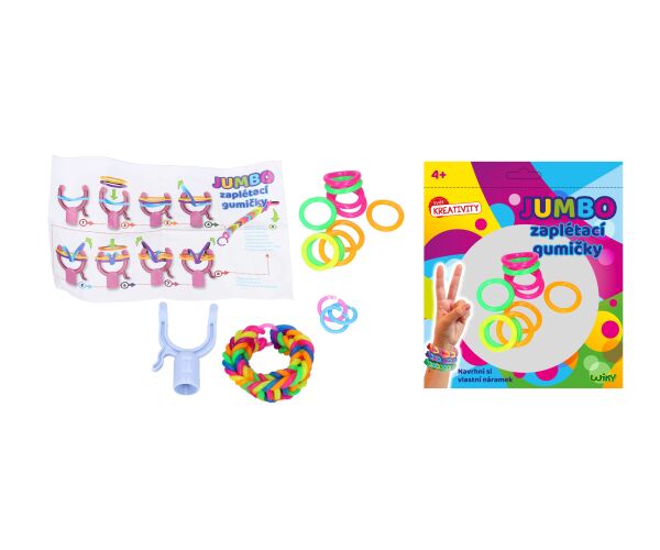 Kouzelné zaplétací JUMBO gumičky 72ks SET + příslušenství