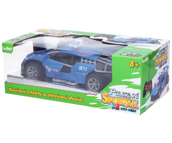 Auto policejní kouřící RC na dálkové ovládání 21 cm - český obal