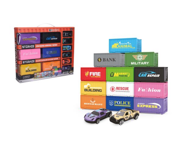 Kontejnerové město - 6 kontejnerů 12,5 cm