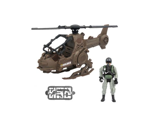 Vojenský vrtulník s pilotem 23 cm