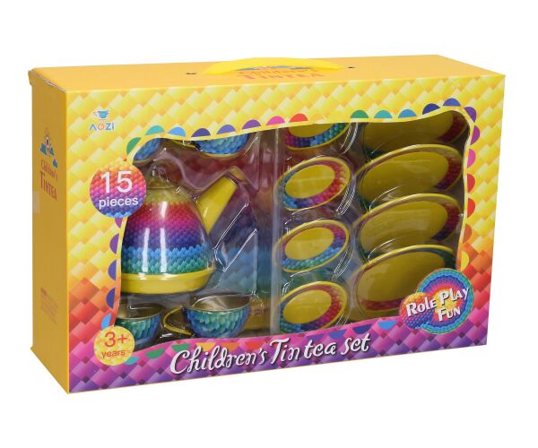 Nádobí plechové sada žlutá 15ks