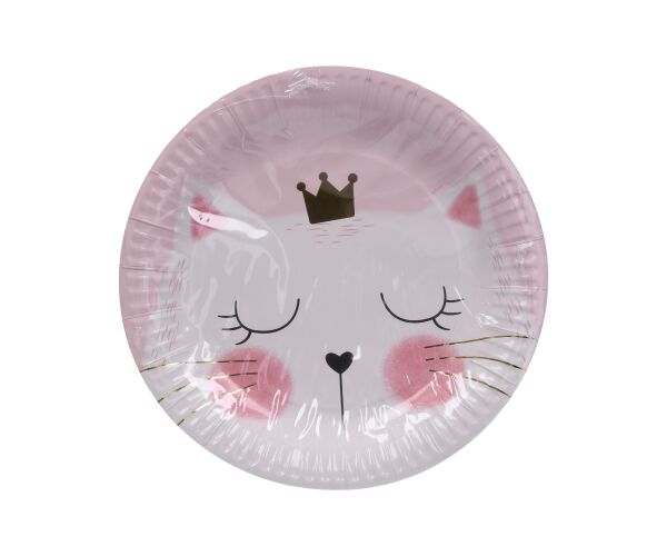 Párty tácky KOČKA 23 cm, 6 ks