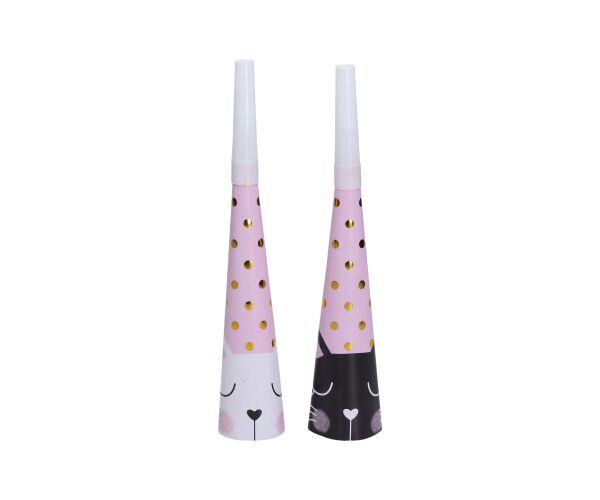 Párty trumpetky KOČKA 20 cm, 6 ks
