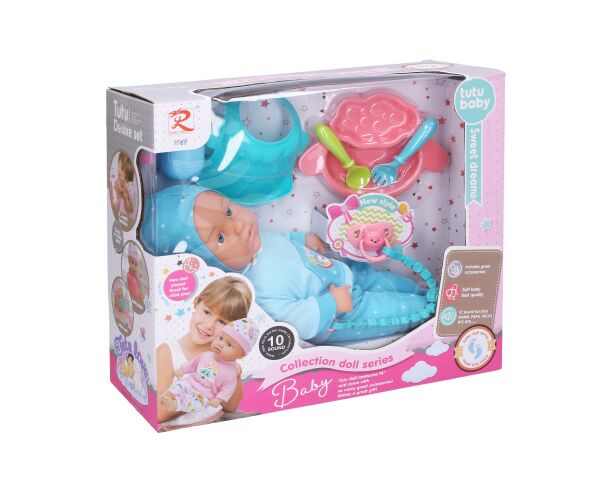 Miminko měkké s doplňky a zvukovými efekty 30 cm