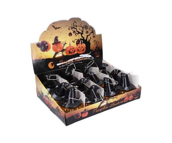 Dekorace Halloween dýně 8,5x6,5 cm svítící