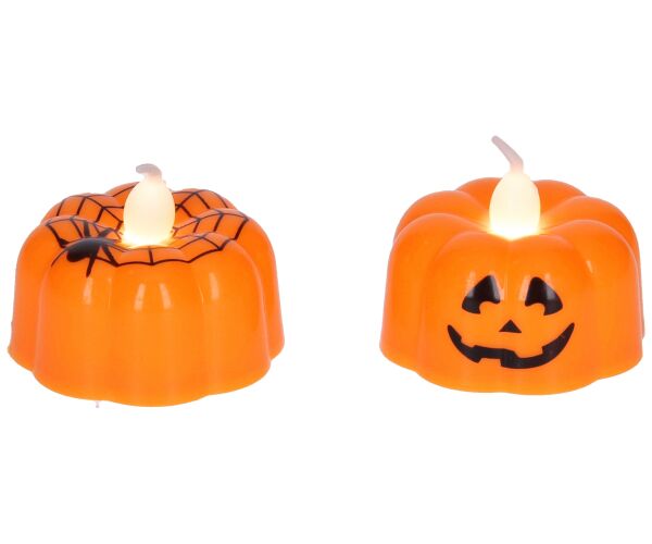 Dekorace Halloween dýně 4,8x4,8x4,3 cm svítící