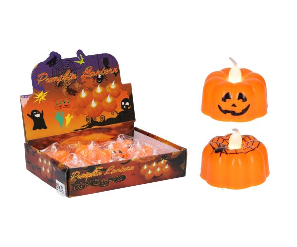Dekorace Halloween dýně 4,8x4,8x4,3 cm svítící