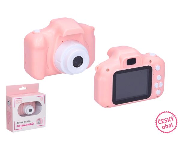 Dětský digitální fotoaparát růžový - foto 12Mpx, video Full HD - český obal