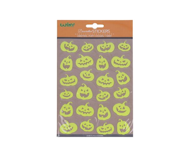 Nálepky svítící ve tmě 25x14,4 cm Dýně HALLOWEEN