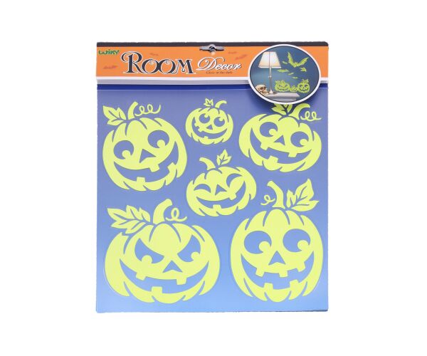Nálepky na zeď svítící ve tmě 38x31 cm Dýně HALLOWEEN