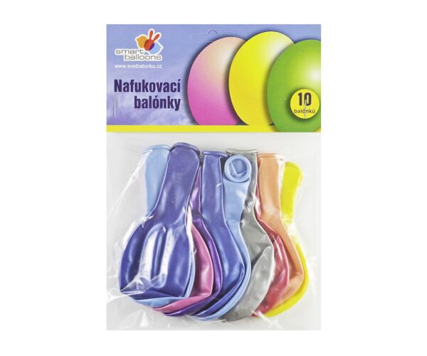 Balónek nafukovací - sada 10ks METALICKÉ 26cm