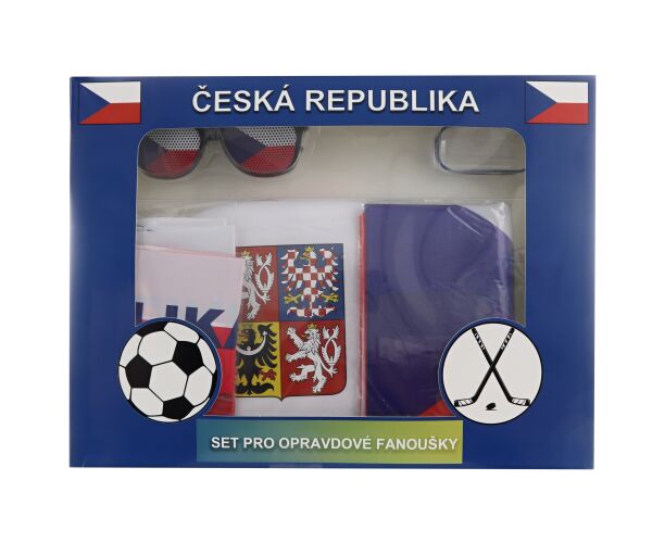 Fandící set Česká republika s kloboukem