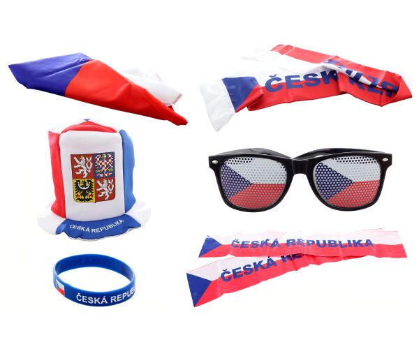 Fandící set Česká republika s kloboukem