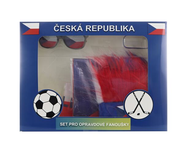 Fandící set Česká republika s čelenkou