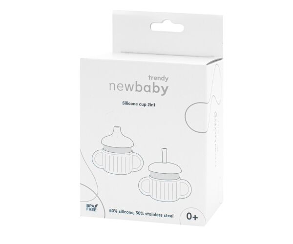Hrneček silikonový 2v1 New Baby béžový