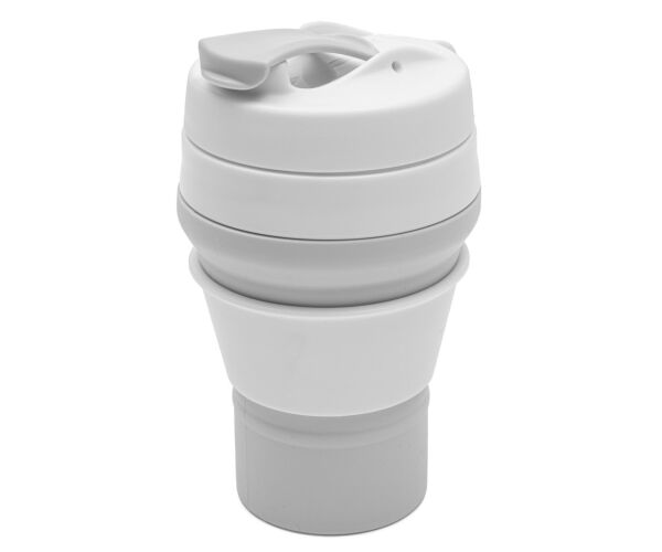 Hrnek skládací silikonový 350 ml 2v1 New Baby šedý